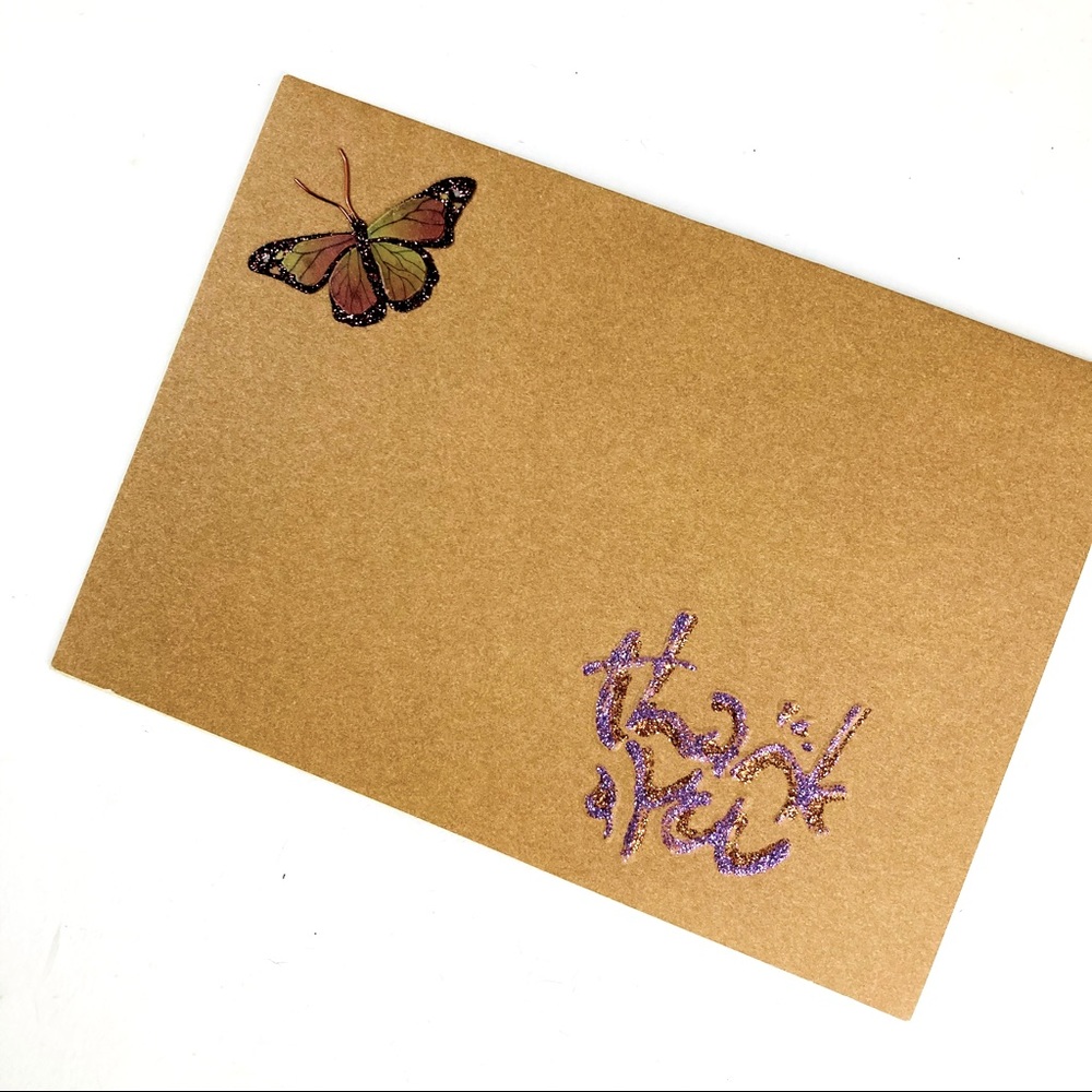 Handmade Butterfly Thank You Card
